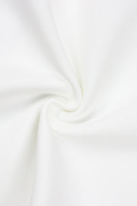 Clara White Long Sleeve Midi Work Dress