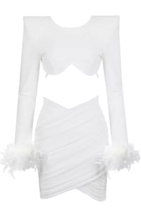 Meadow White Feather Bandage Set