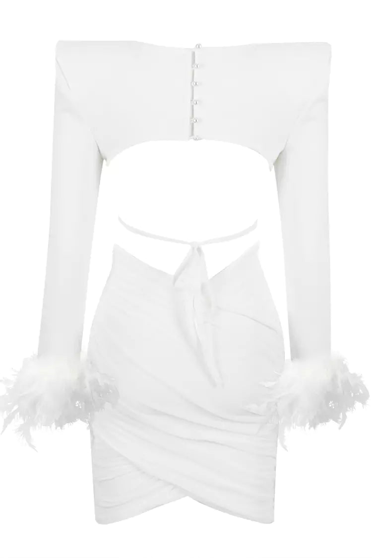 Meadow White Feather Bandage Set