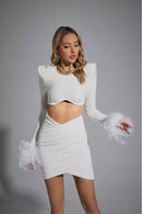 Meadow White Feather Bandage Set