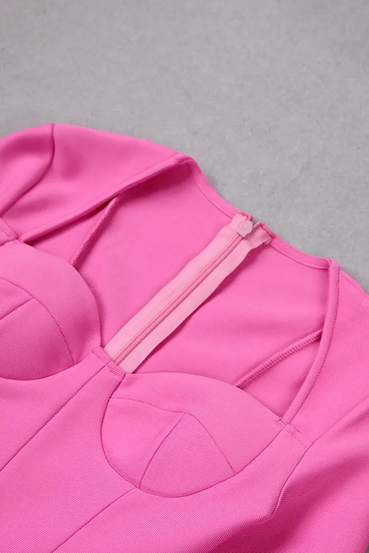 Next Pink Feather Bodycon Mini Dress