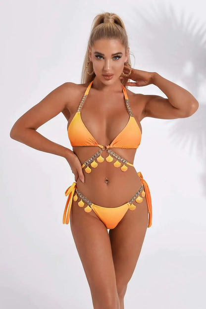 Kimaya Gradient Orange Shell Bikini