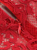 Kellie Strapless Lace Appliques Mini Dress In Red