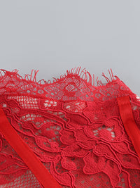 Kellie Strapless Lace Appliques Mini Dress In Red