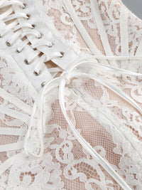 Kellie Strapless Lace Appliques Mini Dress In White