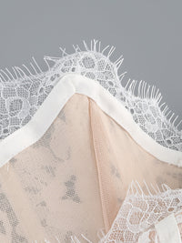 Kellie Strapless Lace Appliques Mini Dress In White