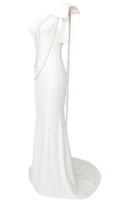 Genevieve Asymmetric Chain Maxi Dress In Snowy