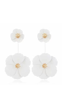 June Alloy Flower Long Earrings