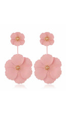 June Alloy Flower Long Earrings