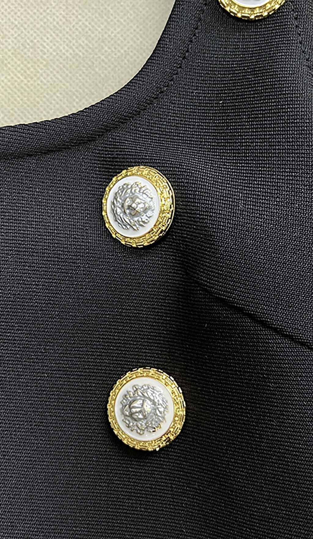 Sydney Button Embellished Bandage Dress In Black