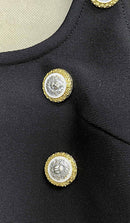 Sydney Button Embellished Bandage Dress In Black