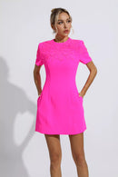 Yittel Jacquard Floral Mini Dress In Pink