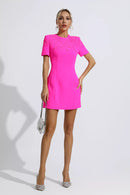 Yittel Jacquard Floral Mini Dress In Pink