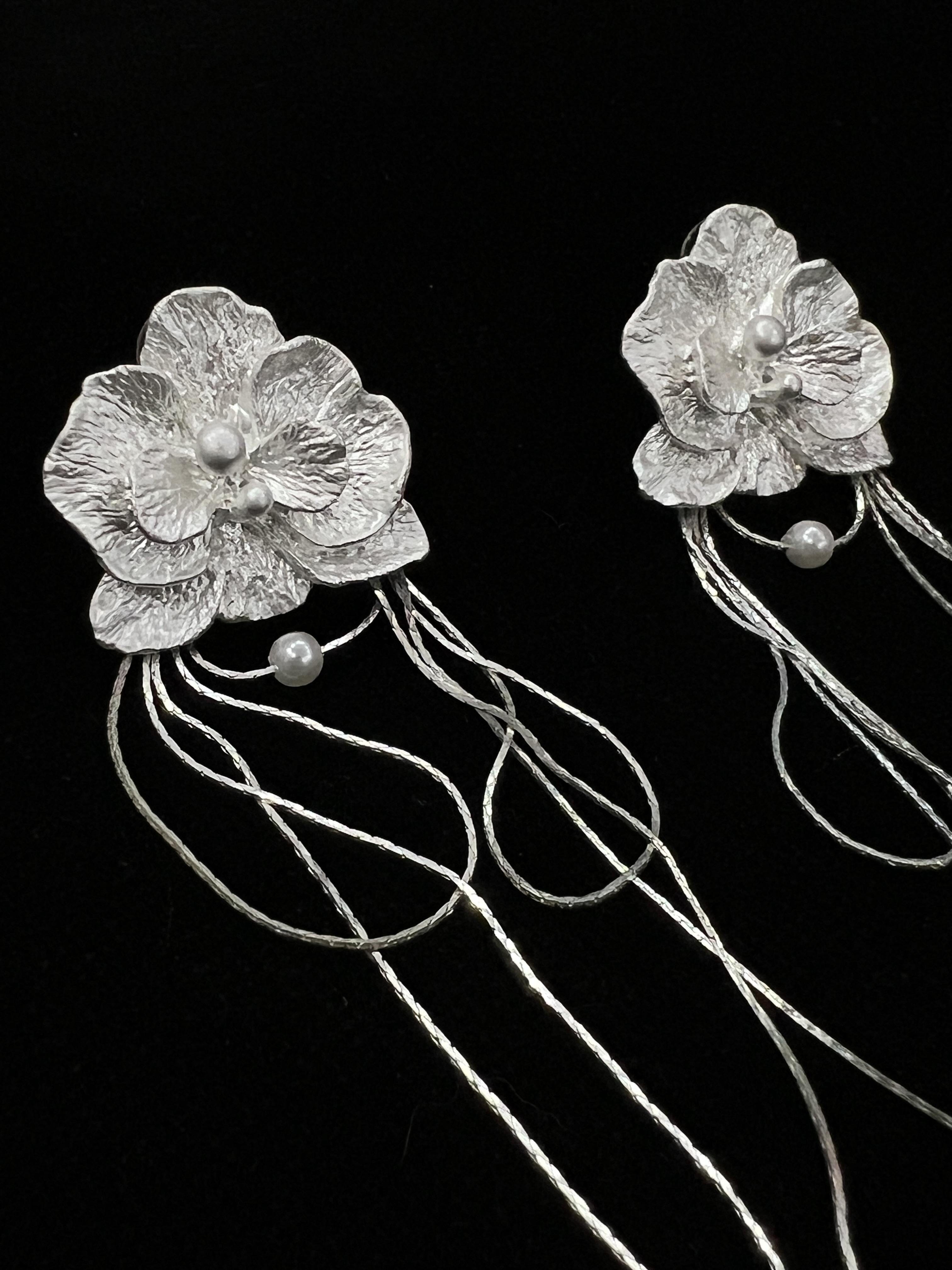 Ariah White Butterfly Orchid Earrings