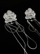 Ariah White Butterfly Orchid Earrings