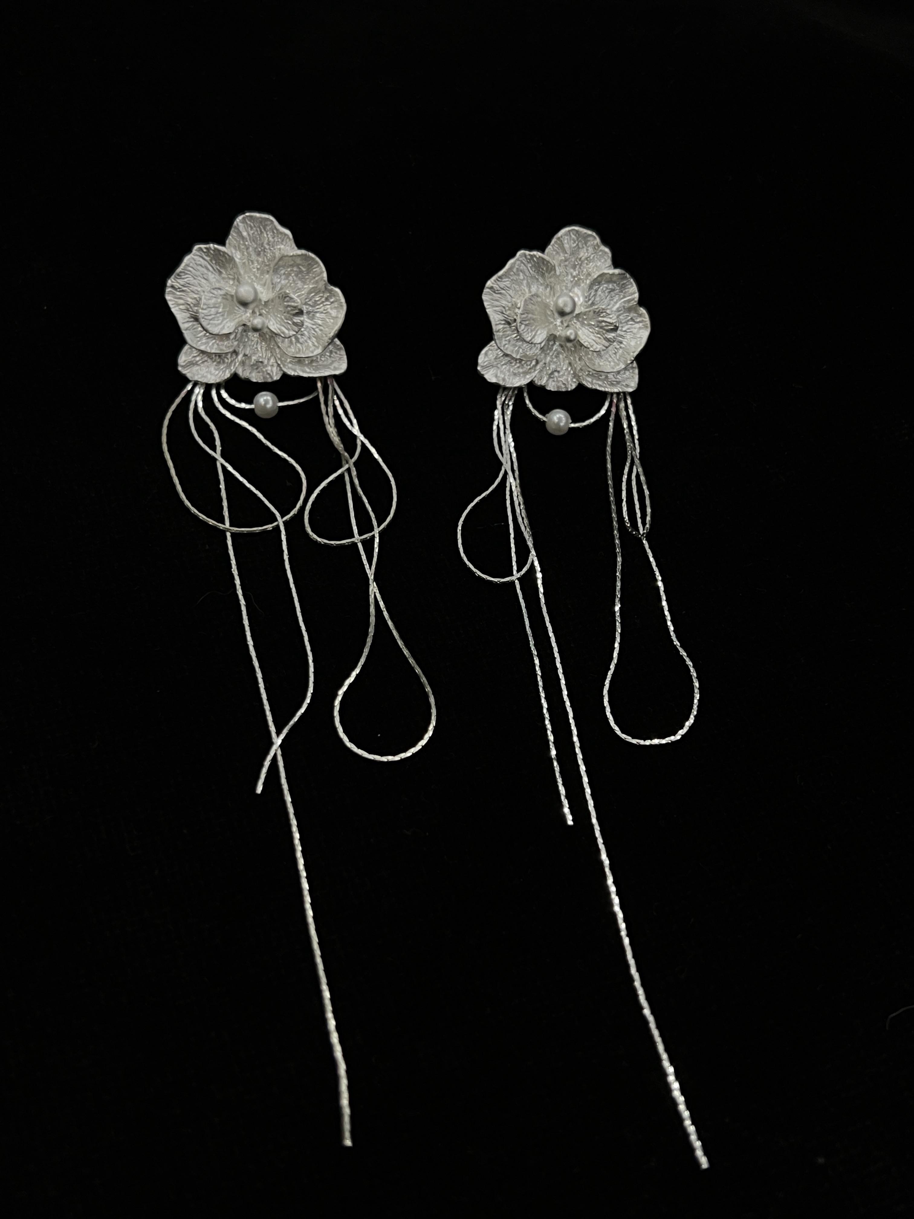 Ariah White Butterfly Orchid Earrings