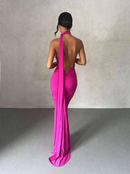 Garze Backless Maxi Dress In Pink