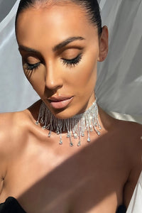 Lia Choker Diamante Tassel Necklace