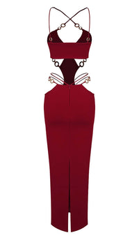Makyah Cutout Chain Maxi Dress In Red