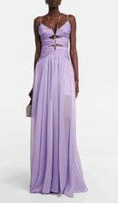 Dayzie Cutout Tulle Maxi Dress In Light Purple