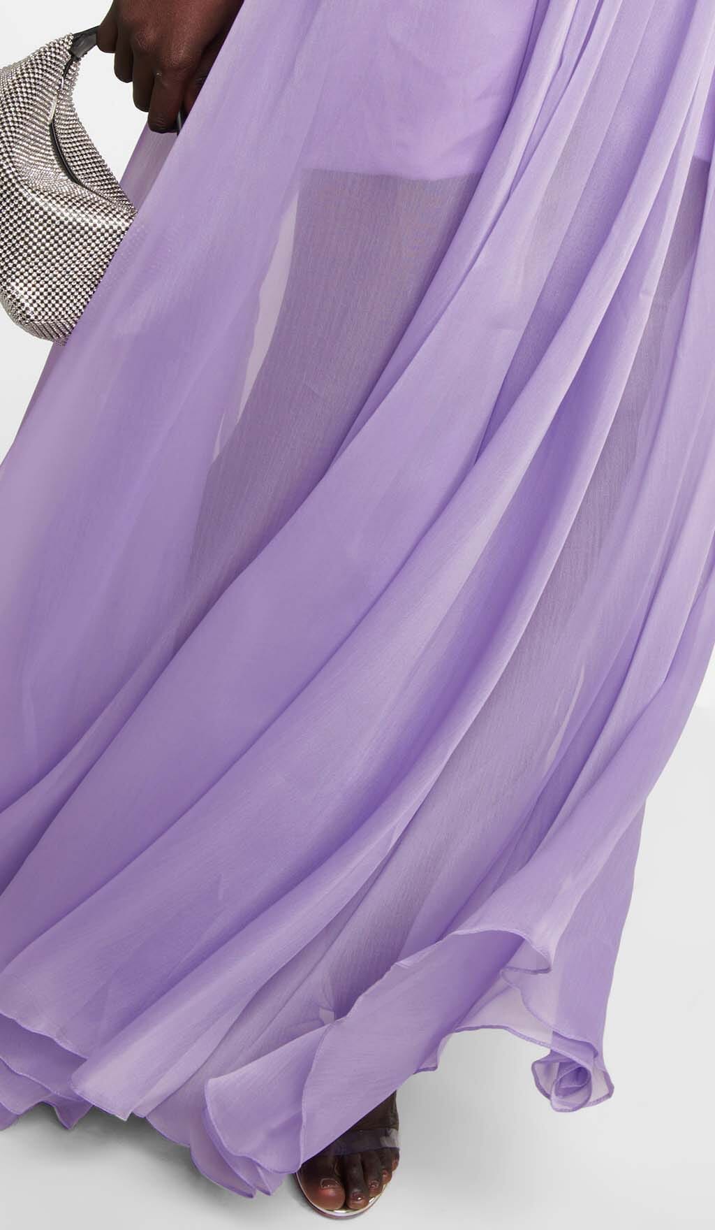 Dayzie Cutout Tulle Maxi Dress In Light Purple