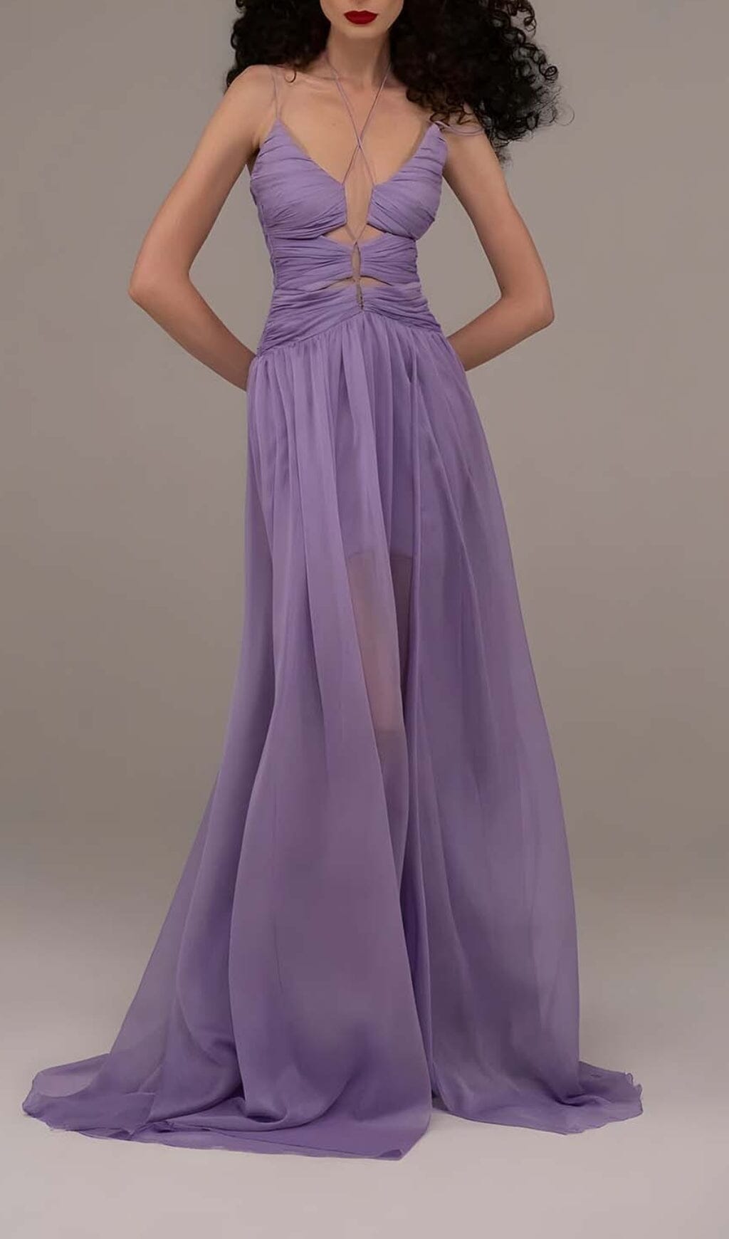 Dayzie Cutout Tulle Maxi Dress In Light Purple