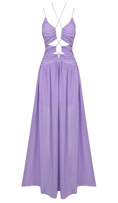 Dayzie Cutout Tulle Maxi Dress In Light Purple