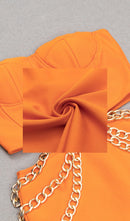 Bler Cutout Corset Midi Dress In Orange