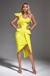 Dakoa Yellow Bandage Dress