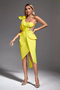 Dakoa Yellow Bandage Dress