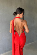 Garze Backless Maxi Dress In Tangerine