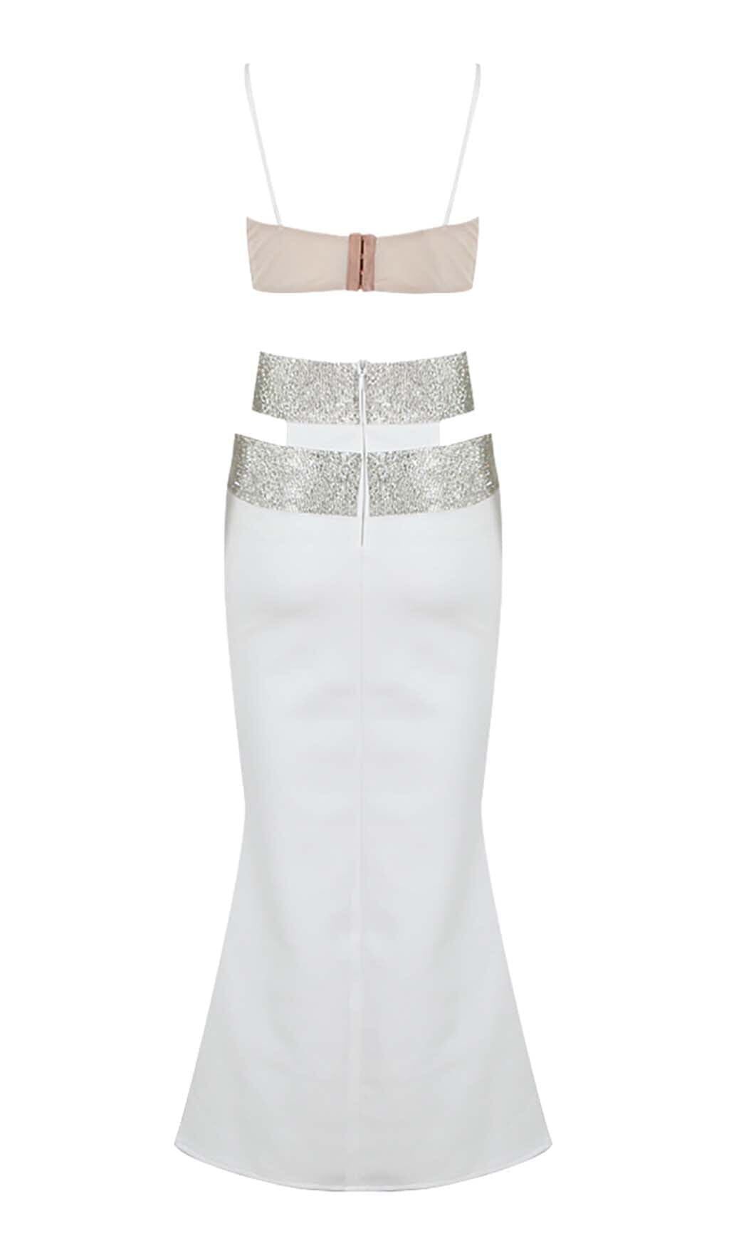 Lisbon Embellished Perspective Two Piece Set In White