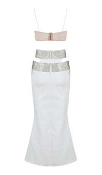 Lisbon Embellished Perspective Two Piece Set In White