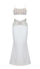 Lisbon Embellished Perspective Two Piece Set In White