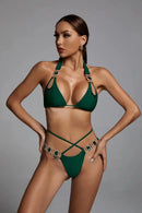 Lupita Green Diamante Bikini