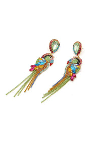 Opal Parrot Diamante Earrings