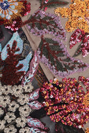 Tora Strapless Floral Sequin Maxi Dress