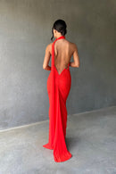 Garze Backless Maxi Dress In Tangerine