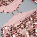 Gunnel Sequinned Feather-Trim Mini Dress