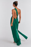 Garze Backless Maxi Dress In Emerald