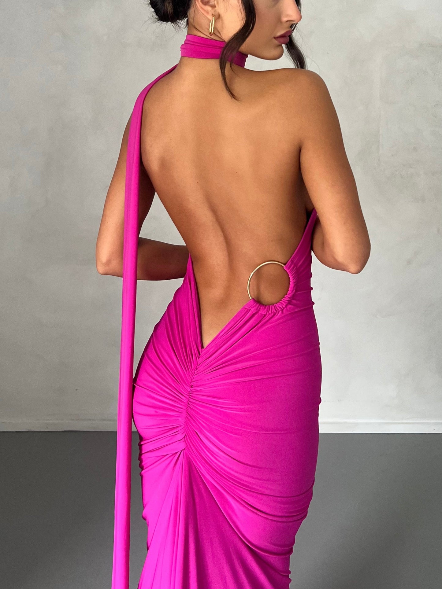 Garze Backless Maxi Dress In Pink