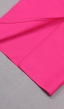 Jibaro Feather Trim Midi Dress In Crimson