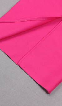 Jibaro Feather Trim Midi Dress In Crimson