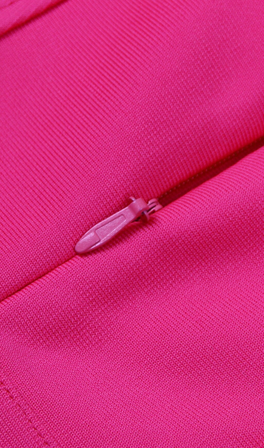 Jibaro Feather Trim Midi Dress In Crimson