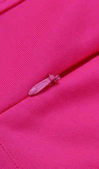 Jibaro Feather Trim Midi Dress In Crimson