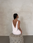 Harli One Shoulder Backless Maxi Dress In White