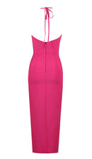 Werza Floral Embellished Slit Midi Dress In Pink