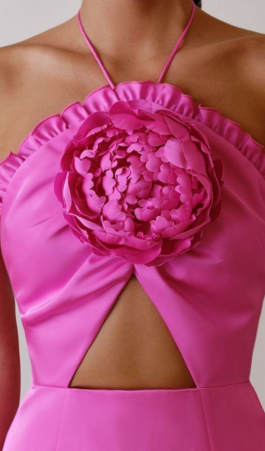 Werza Floral Embellished Slit Midi Dress In Pink