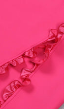 Werza Floral Embellished Slit Midi Dress In Pink