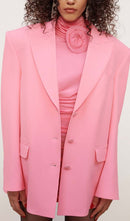 Lalioa Flower-Embellished Ruched Mini Dress In Pink